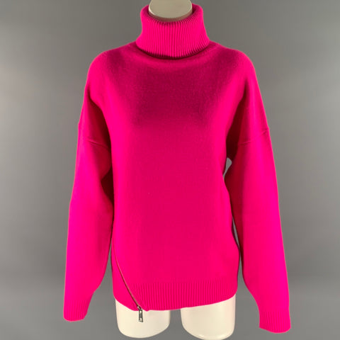 TIBI Size XS Pink Cashmere Knitted Turtleneck Sweater