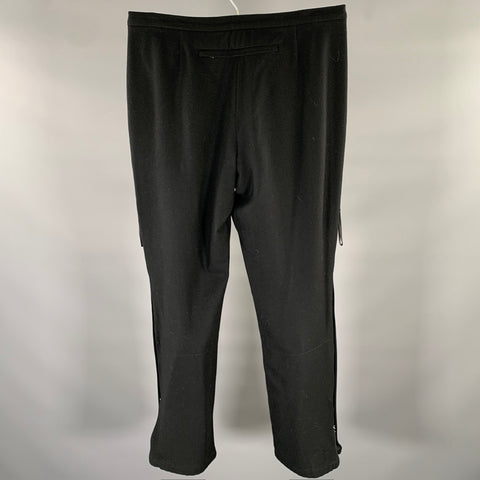 PRADA Size M Black Wool Wide Leg Casual Pants