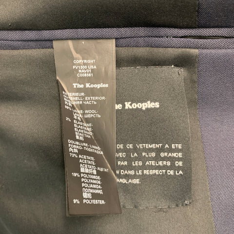 THE KOOPLES Blazer de elastano de lana negro marino talla 6