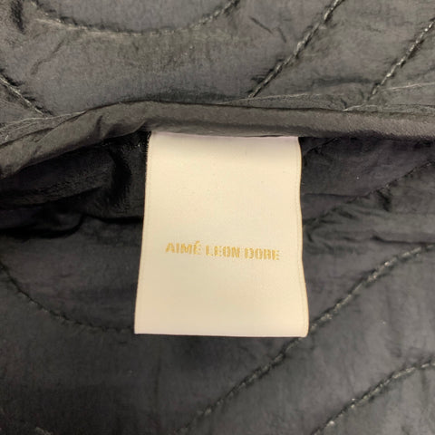 AIME LEON DORE Size M Black Quilted Nylon Zip Up Jacket