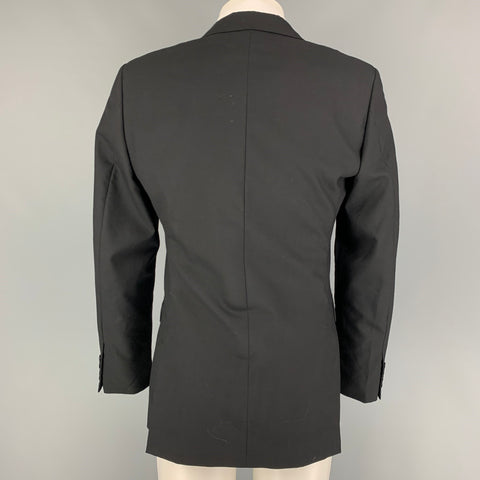 CALVIN KLEIN COLLECTION Size 38 Black Wool Notch Lapel Sport Coat