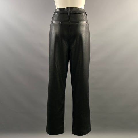 ELIE TAHARI Size 12 Black Polyurethane Straight leg Casual Pants