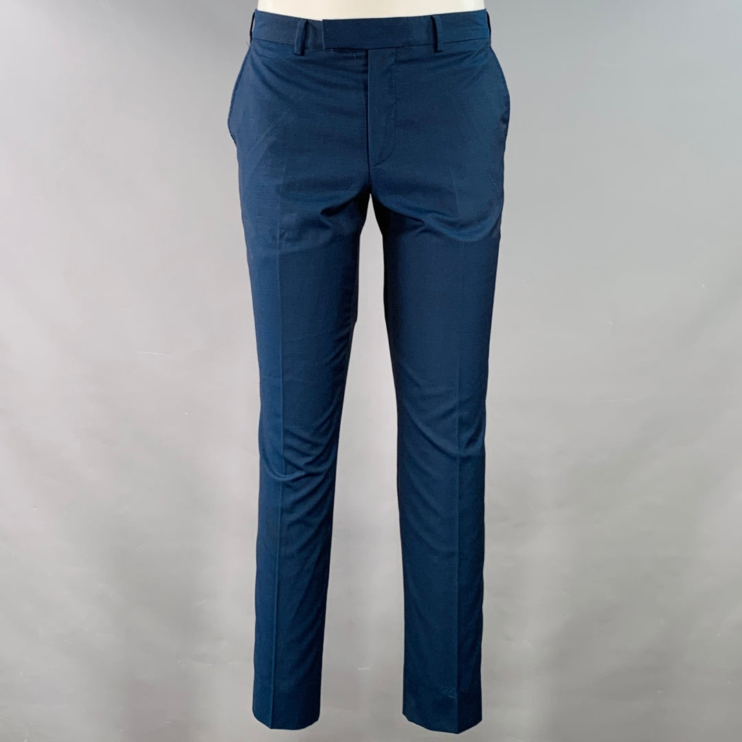 THE KOOPLES Size S Navy Wool Fitted Single Breasted Peak Lapel Suit