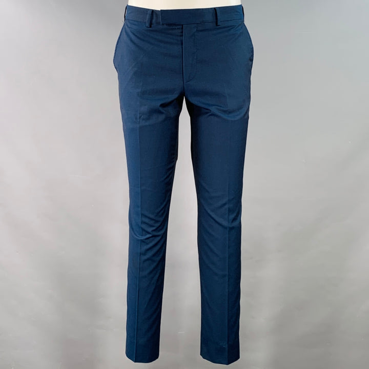 THE KOOPLES Size S Navy Wool Fitted Single Breasted Peak Lapel Suit