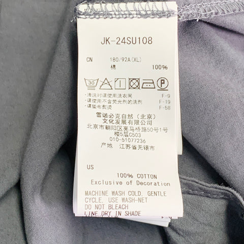SNOW PEAK Size XL Grey Charcoal Dyed Cotton Oversized Button Up Coat