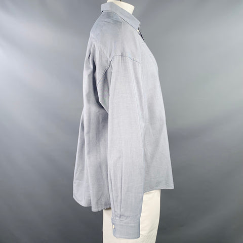 VISVIM Size XXL Blue Cotton Button Down Collar One Pocket Long Sleeve Shirt