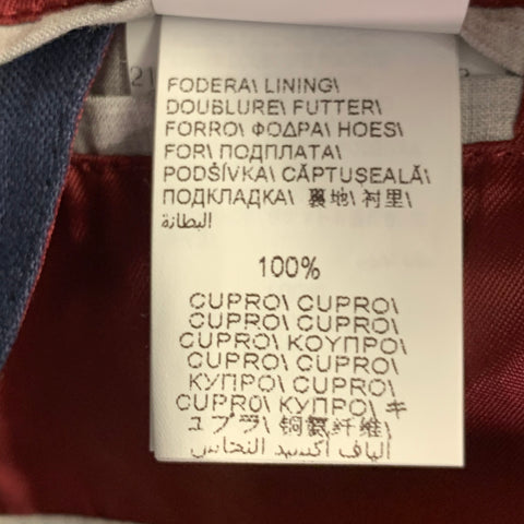 BRUNELLO CUCINELLI Size 40 Navy Red Twill Linen Snaps Jacket