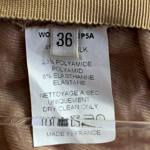LANVIN Summer 2011 Size 4 Tan Silk Blend Raw Edge Sleeveless Cocktail Dress
