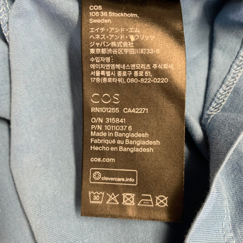 COS Size L Blue Cotton Crew Neck T-shirt
