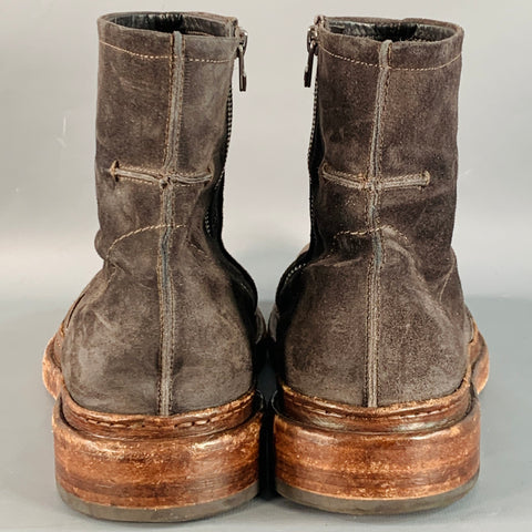 UNTAMED STREET Size 13 York Brown Suede Side Zipper Boots