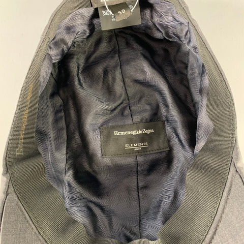 ERMENEGILDO ZEGNA Size 59 Grey Charcoal Wool Flat Cap Hat