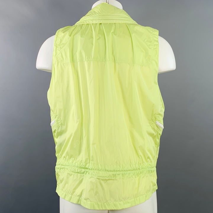 BURBERRY LONDON Size M Green Lime Polyamide Blend Zip Pockets Vest