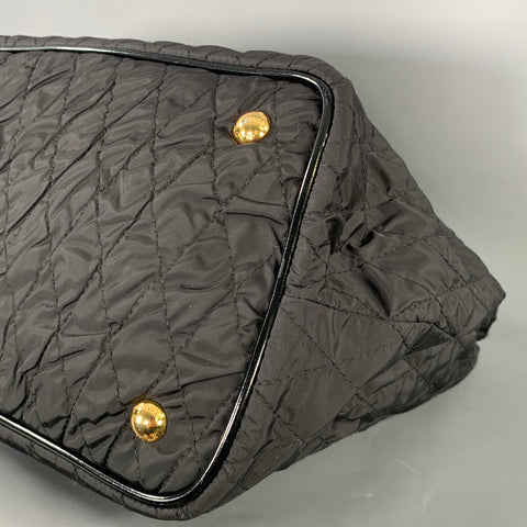 PRADA Black Quilted Nylon Handbag & Leather Goods