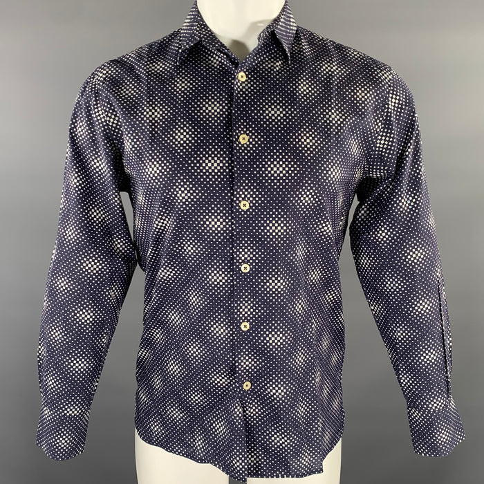 PS by PAUL SMITH Size S Navy White Gradient Cotton Cutaway Long Sleeve Shirt