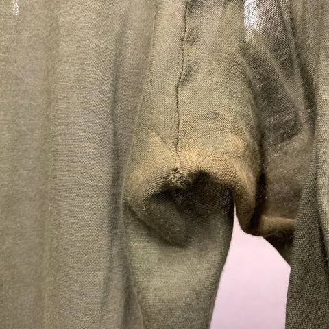 RICK OWENS Size L Green Olive See Through Cotton Oversized Long Sleeve Shirt