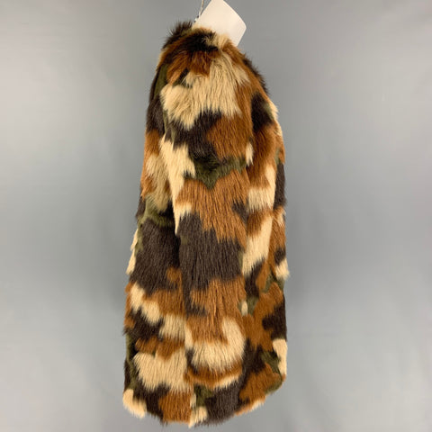 MICHAEL by MICHAEL KORS Size M Tan Brown Polyester Textured Collarless Coat