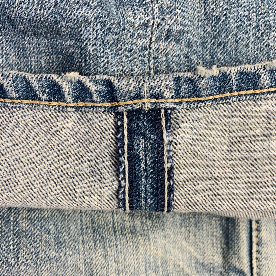 45rpm Size 30 Blue Cotton Distressed Selvedge Jeans