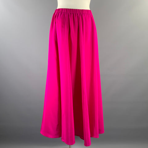 NEIMAN MARCUS Size L Pink Silk Maxi Skirt