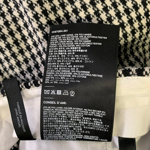 AMI by ALEXANDRE MATTIUSSI Size 34 Black White Houndstooth Casual Pants