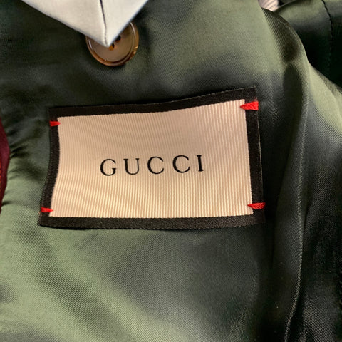 GUCCI Size 36 Regular Red Green Navy Plaid Wool Cashmere Sport Coat