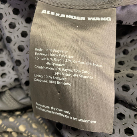ALEXANDER WANG Size 0 Navy Polyester Perforated Zip Up Vest