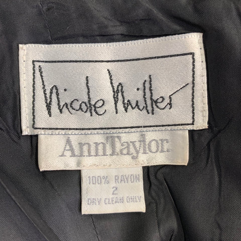 NICOLE MILLER Size S Black Rayon Halter Above Knee Cocktail Dress