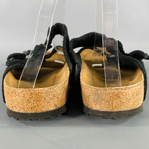 BIRKENSTOCK Size 10 Black Suede Buckle Sandals