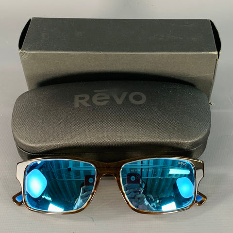 REVO Finley G Brown Blue Acetate Polarized Sunglasses