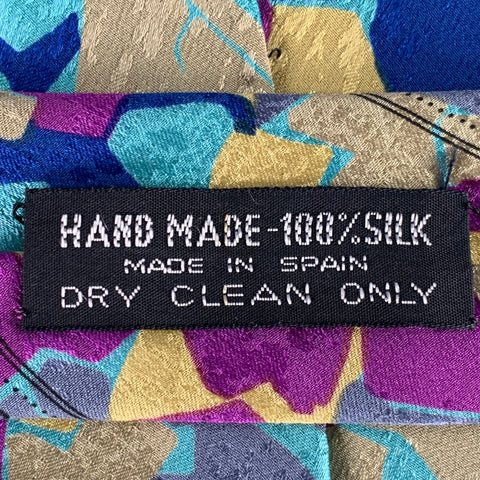 UNGARO Multi Color Abstract Silk Tie