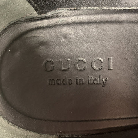GUCCI Size 11.5 Black Wingtip Leather Double Monk Strap Loafers