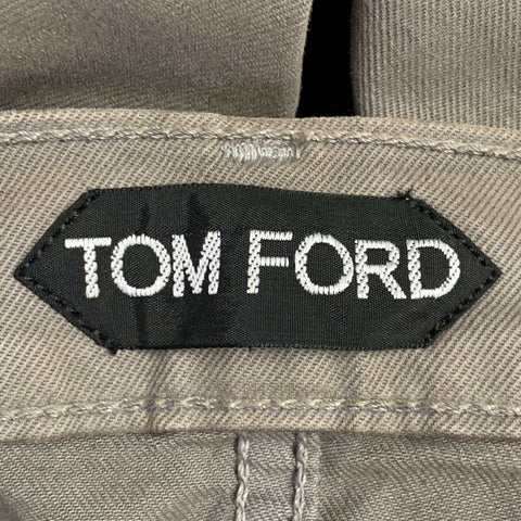 TOM FORD Size 30 Grey Slate Cotton Blend Twill Slim Straight Button Fly Jeans