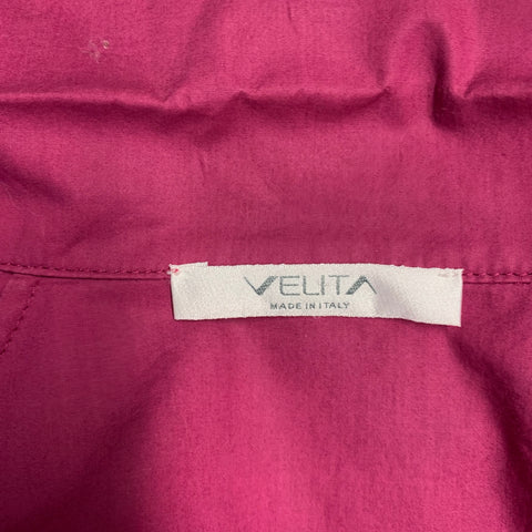 VELITA Size L Pink Fuchsia Hidden Buttons Blouse