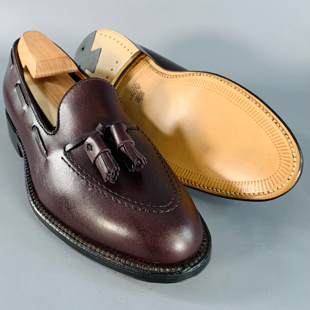 ALDEN Size 7 Burgundy Calfskin Leather Tassel Moccasin Loafer