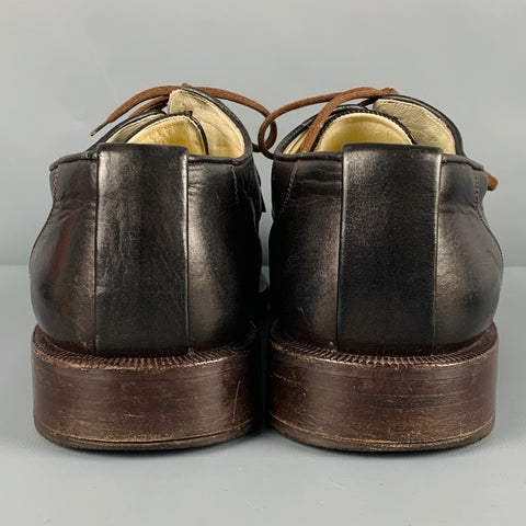 FAUSTO SANTINI Size 10 Brown Leather Lace-Up Shoes