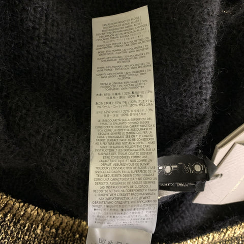 TOM FORD Size M Gold Black Mohair Blend Metallic V Neck Sweater Womens