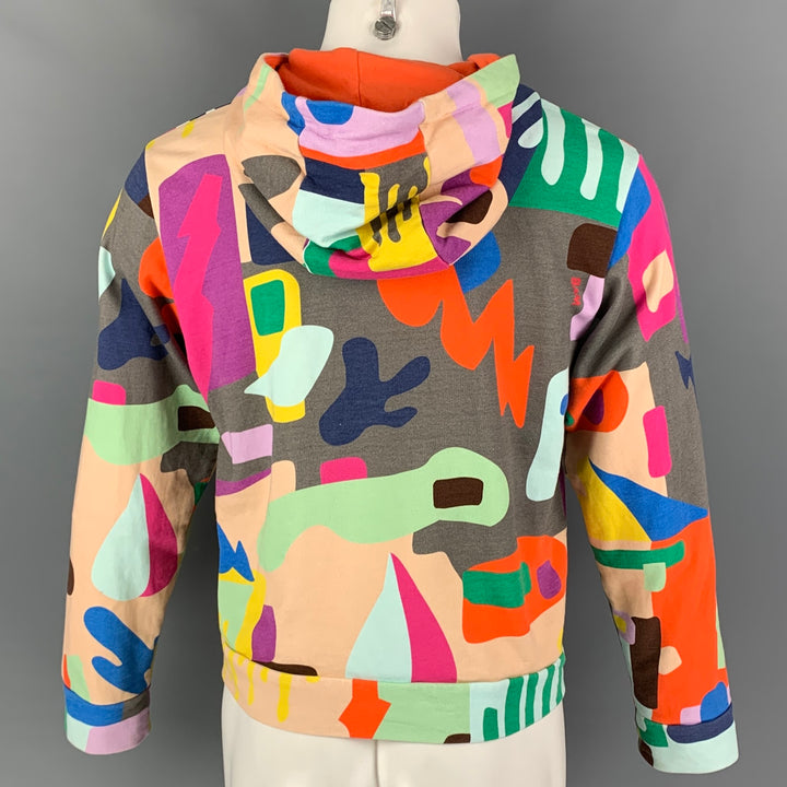 WALTER VAN BEIRENDONCK AW19 Size M Multi Color Drip Print Hooded Sweatshirt