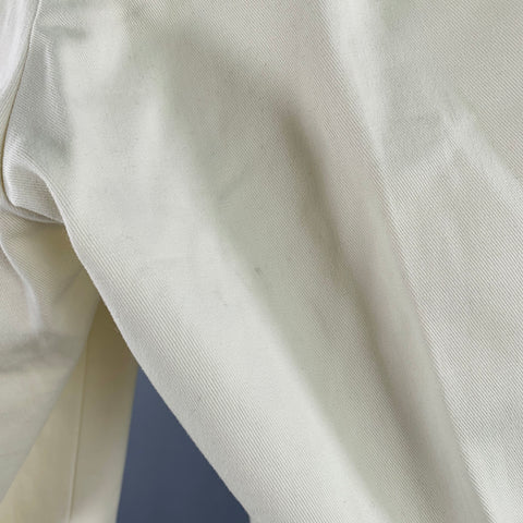 P.JOHNSON Size 32 Off White Twill Cotton Side Tabs Dress Pants