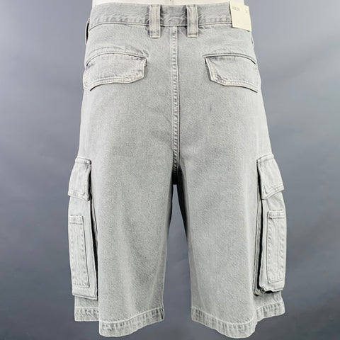 AGOLDE Size 34 Rex Grey Cotton Denim Cargo Shorts