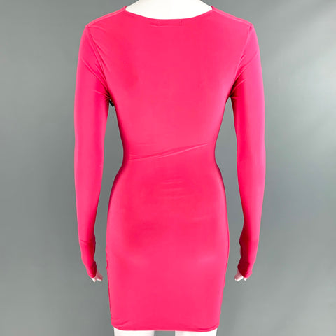 NO BRAND Size XS/S Pink Rhinestone Hearts Cut Out Mini Dress