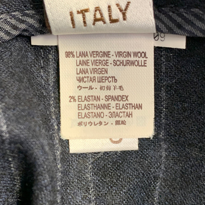 BRUNELLO CUCINELLI Size 6 Navy Stripe Wool Blend Tapered Slim Fit Dress Pants