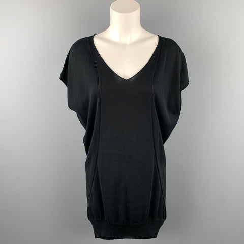 CoSTUME NATIONAL Taille XS Haut en tricot tunique sans manches en coton noir