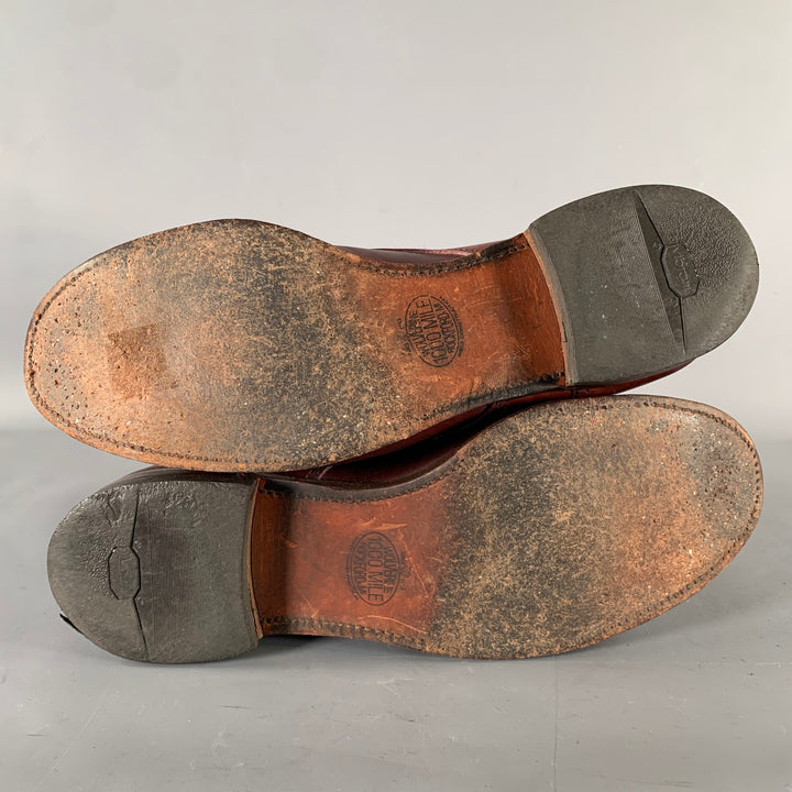 WOLVERINE Size 12 Burgundy Wingtip Leather Boots