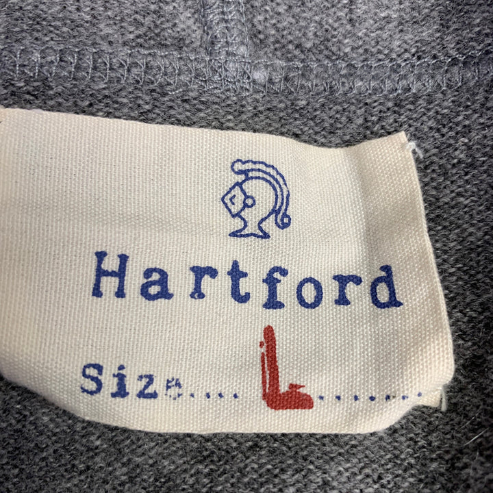 HARTFORD Size L Grey Heather Wool Cashmere Hoodie Cardigan