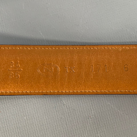 TRAFALGAR Size 34 Black Gold Leather Belt