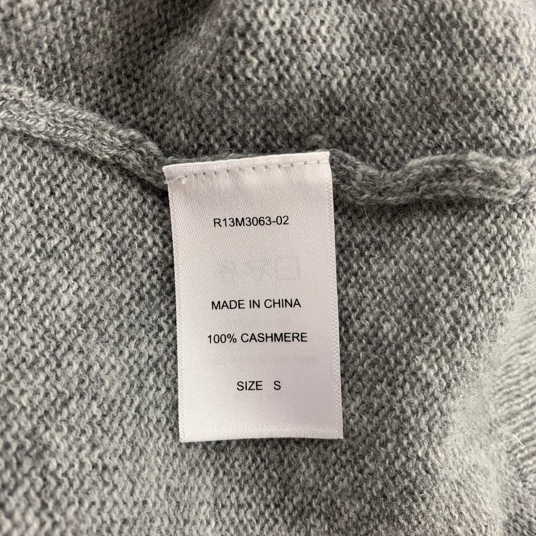 R13 Size S Grey Heather Distressed Cashmere Sweater