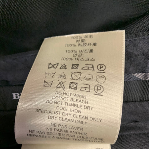 BURBERRY LONDON Size 36 Black Virgin Wool Flat Front Dress Pants