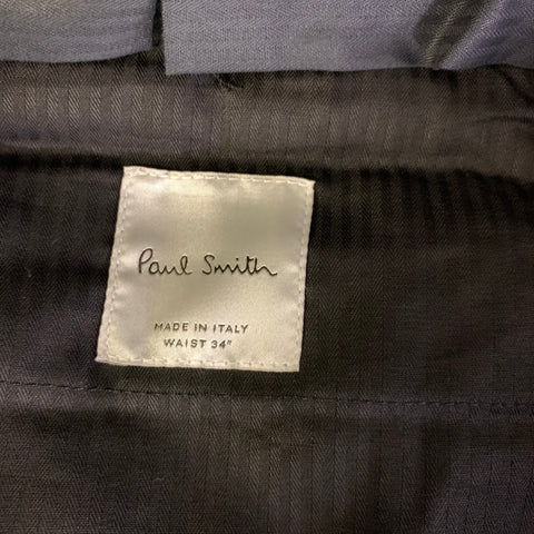 PAUL SMITH Size 34 Black Wool Zip Fly Dress Pants