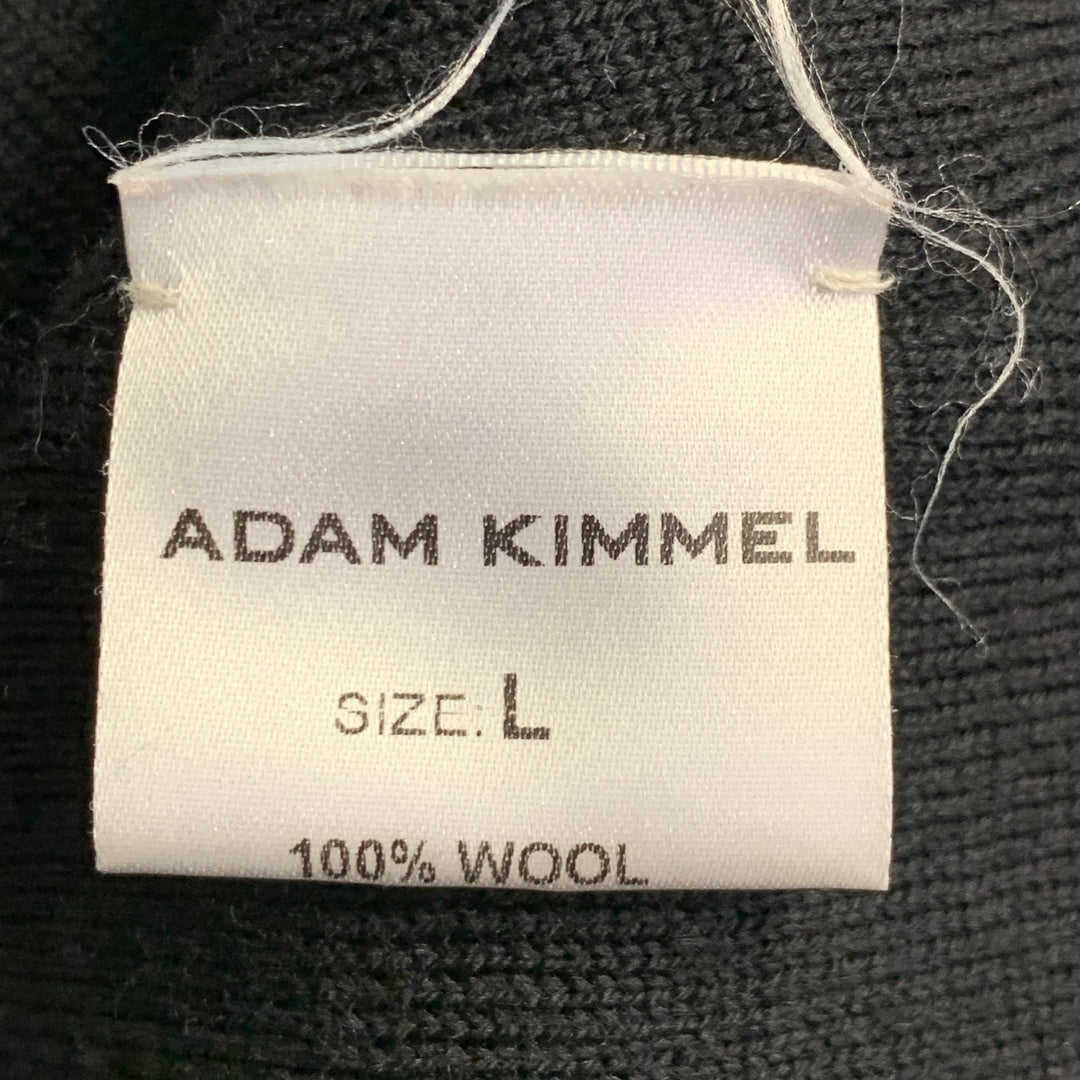 ADAM KIMMEL Size L Black Wool Knit Epaulets Military Jacket