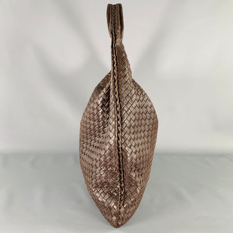 BOTTEGA VENETA 2009 Brown Woven Leather Hobo Shoulder Bag