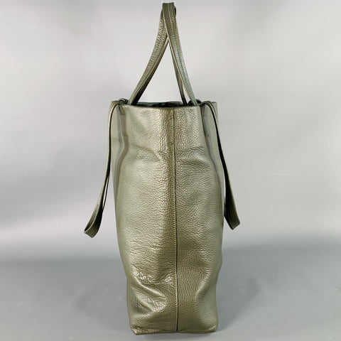 CUYANA Green Pebble Grain Leather Tote Bag
